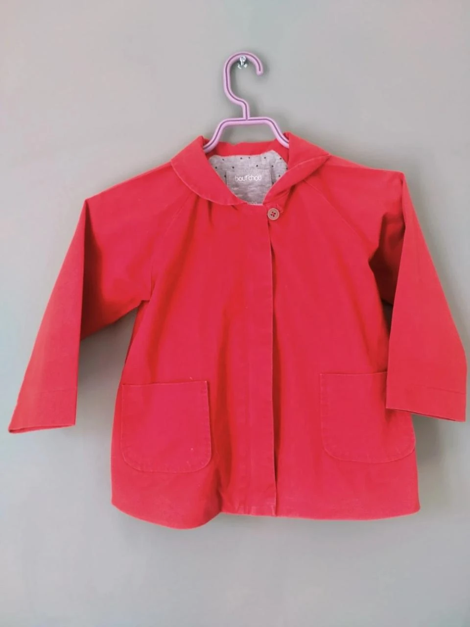 🌈 Parka, coupe-vent rouge avec capuche Bout'chou bébé Fille 2ans /86cm – photo 6